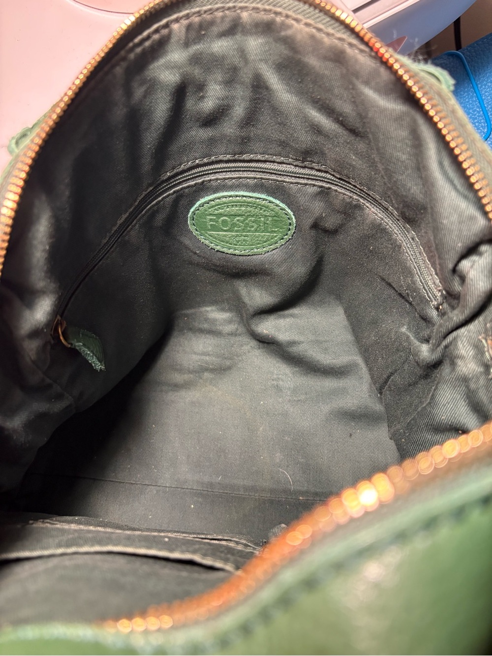 Fossil | Large Leather Satchel | Deep Green - Picture 14 of 17